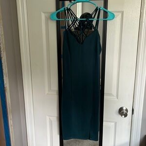 Dark green dress with fun strap design